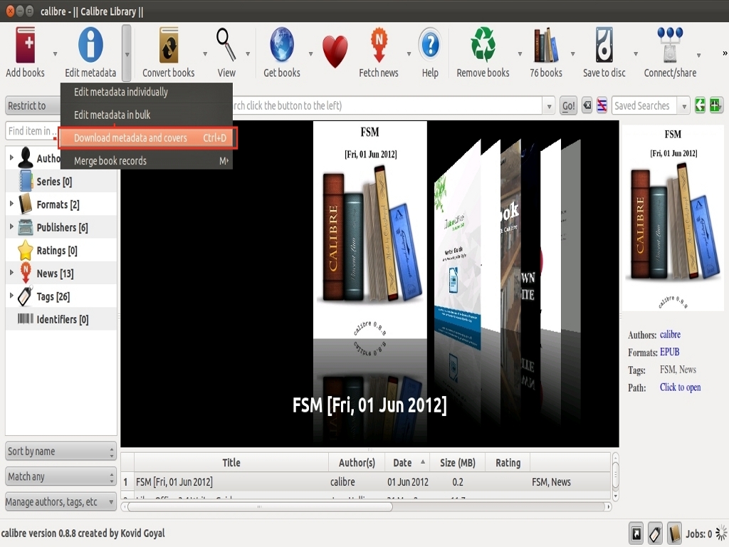 calibre download metadata unavailable