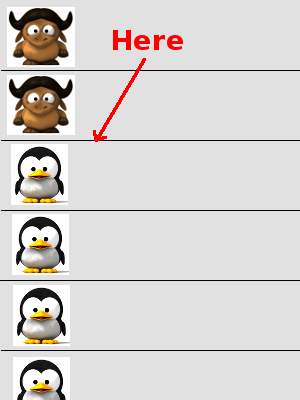 Finding changes in a sorted list: a trick