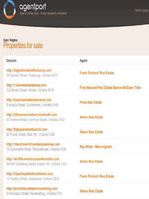 Generation of one-page, domain-oriented sites using PHP